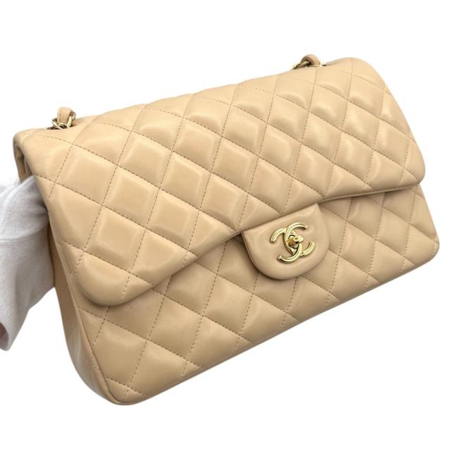 シャネル CHANEL マトラッセ マトラッセ30 デカマトラッセ デカマト バッグ ショルダーバッグ ラムスキン ベージュ ゴールド金具 シャネル CHANEL マトラッセ マトラッセ30 デカマトラッセ デカマト