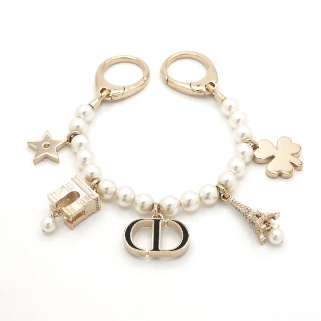 クリスチャンディオール CHRISTIAN DIOR チャーム ゴールド ロゴ パール ラインストーン クローバー スター クリスチャンディオール CHRISTIAN DIOR チャーム ゴールド ロゴ