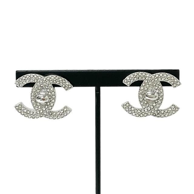 CHANEL シャネル ピアス 片耳 ココマーク シルバー ラインストーン CHANEL(シャネル) Rhinestone Coco Mark Pierced Earrings