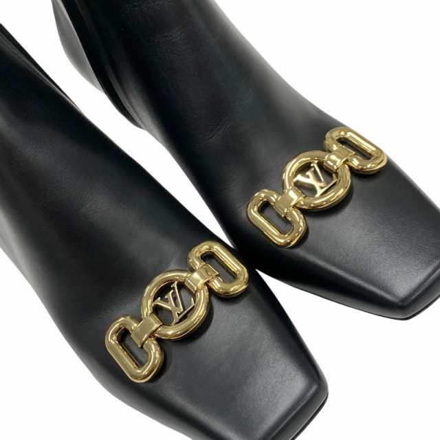 Louis Vuitton 黒 レザー ハーフブーツ