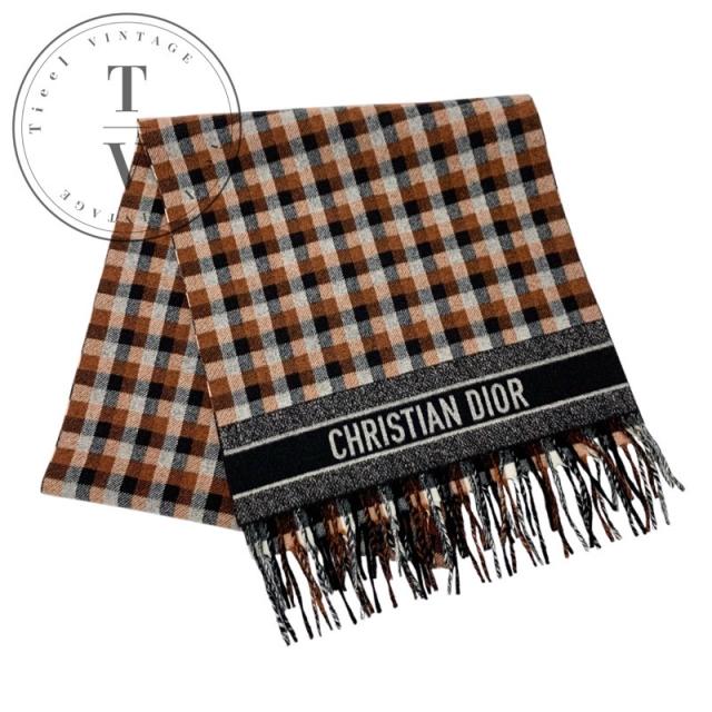 Christian Dior マフラー 美品 Christian Dior ロゴパターン マフラー