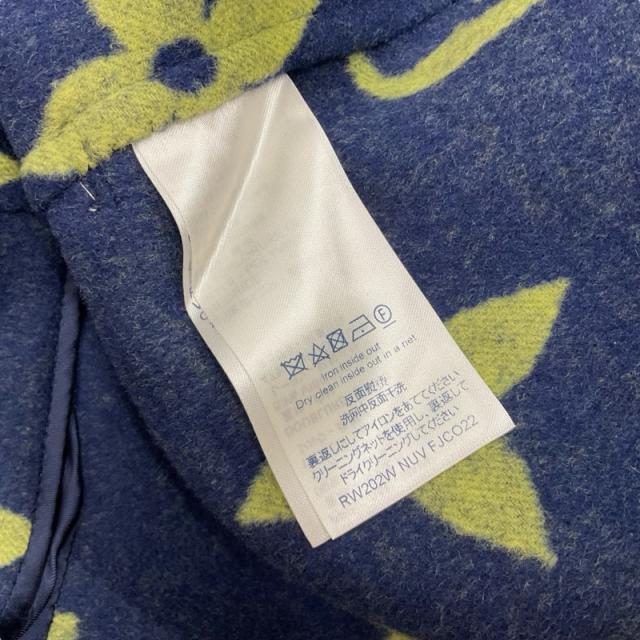 ルイヴィトン LOUIS VUITTON アウター ネイビー イエロー モノグラム ベルテッド ダブルフェイス フーデッド ラップコート_6