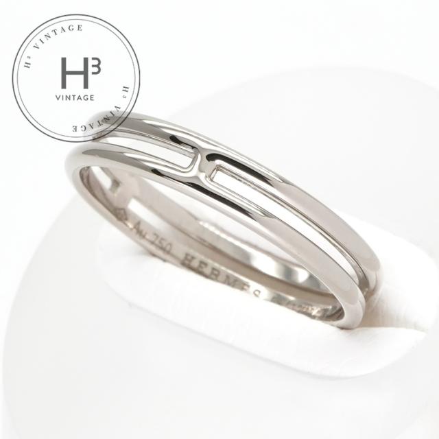 HERMES 稀少 上品リング 結婚指輪 洗練 ホワイトゴールド Ariane エルメス HERMES ウェディングリング アリアンヌ リング 指輪