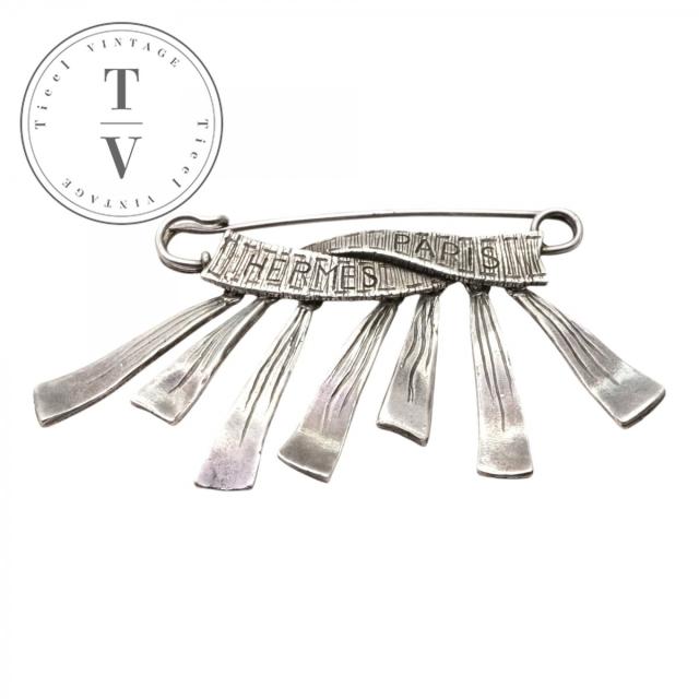 HERMES ヴィンテージブローチ HERMES エルメス ブローチ BROCHE BADGE MM レディース メンズ