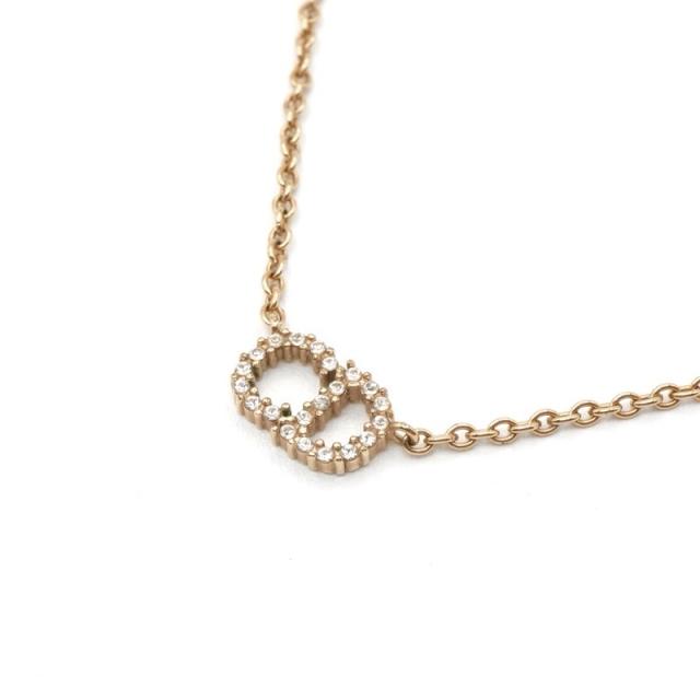 クリスチャンディオール CHRISTIAN DIOR CLAIR D LUNE ネックレス ペンダント チョーカー ゴールド ロゴ ラインストーン_2