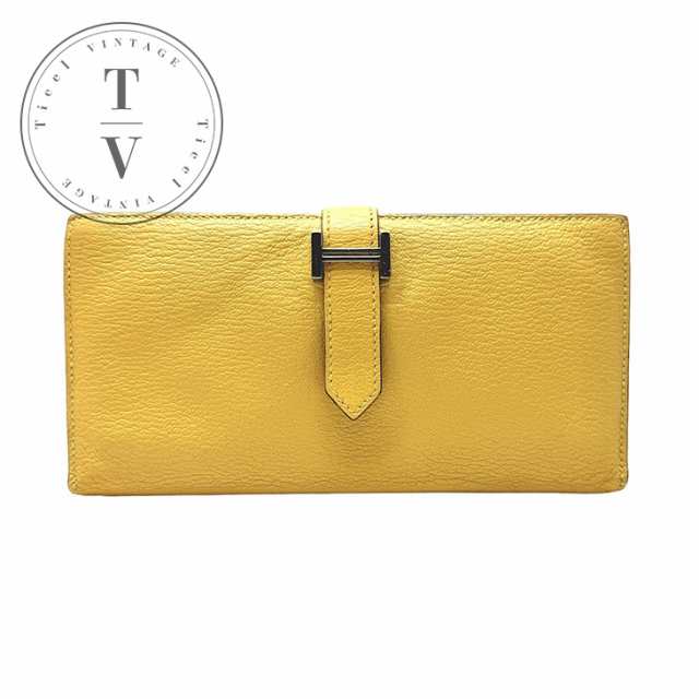エルメス HERMES ベアンスフレ ベアン スフレ 財布 長財布 ロングウォレット シェブルミゾル イエロー 黄色 シルバー金具の通販は