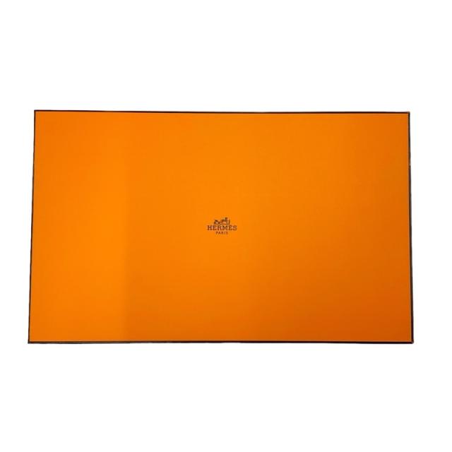 エルメス HERMES ダブルフェイス マフラー カシミヤ オレンジ ロゴ ストール_6