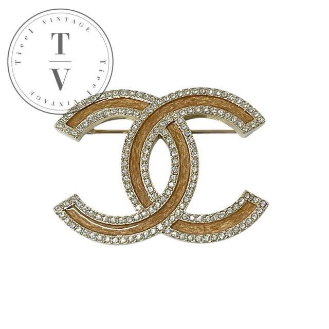 シャネル CHANEL ココマーク ラインストーン ブローチ