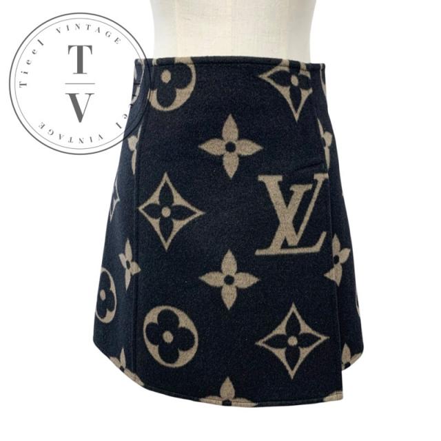 LOUIS VUITTON ひざ丈スカート レディース ルイヴィトン 中古 古着