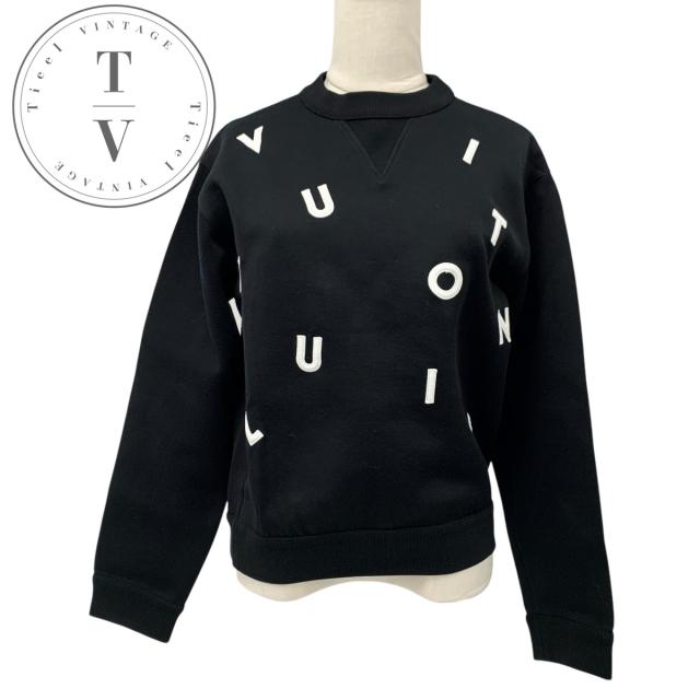 ルイヴィトン LOUIS VUITTON トップス ブラック ホワイト トレーナー ロゴ スウェット