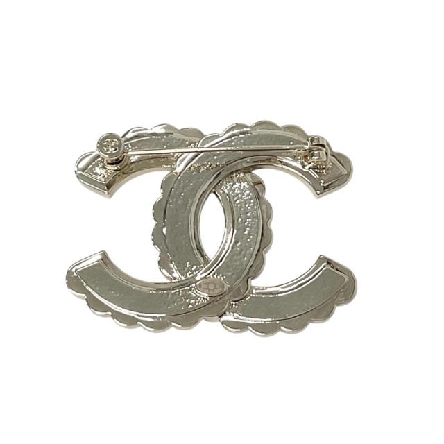 シャネル CHANEL ブローチ コサージュ ゴールド ホワイト ブラック  