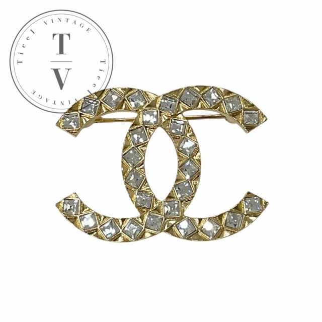 シャネル CHANEL ブローチ コサージュ ゴールド ココマーク ラインストーン