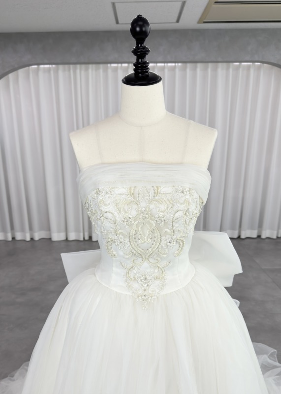 リソルロイヤル Resoll  LUANA -1 プリンセスライン ウェディングドレス ホワイト ファーストオーナー チュール バックリボン