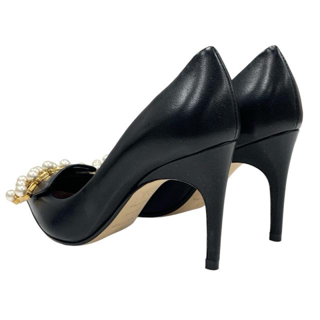 sergio rossi スタッズ付き黒パンプス 38 ビジュースタッズ ポイン