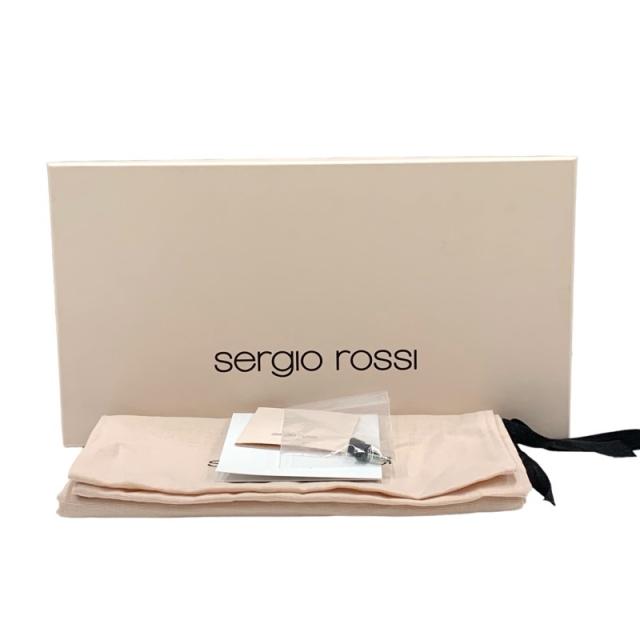 セルジオロッシ sergio rossi sr1 パンプス 靴 シューズ レザー フェイクパール ブラック ホワイト 黒 ゴールド 未使用 パール_9