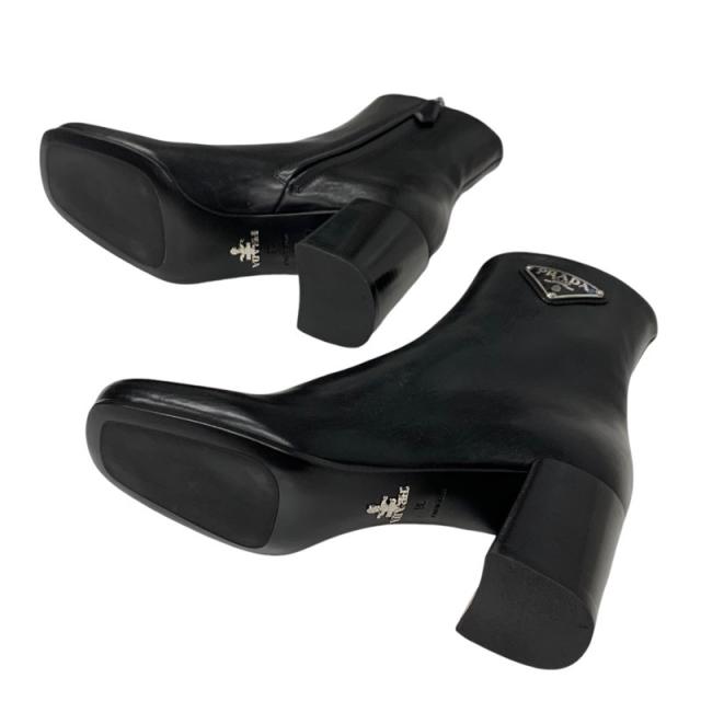 プラダ PRADA ブーツ ショートブーツ 靴 シューズ レザー ブラック 黒