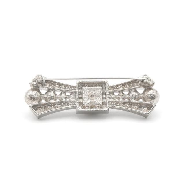 CHANEL シャネル ヴィンテージ リボン シルバー金具 コサージュ ブローチ シャネル CHANEL ブローチ コサージュ シルバー ココマーク ライン