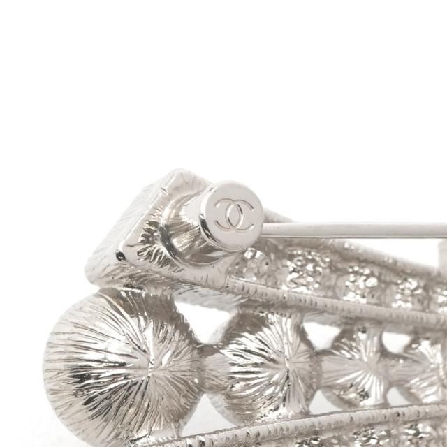 シャネル CHANEL ブローチ コサージュ シルバー ココマーク ライン