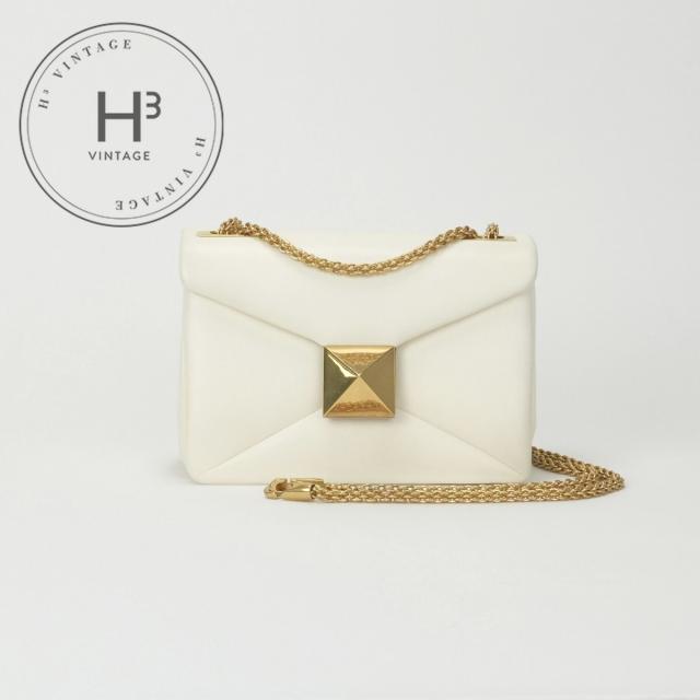 ヴァレンティノ VALENTINO ワンスタッズ バッグ ショルダーバッグ ナッパレザー アイボリー ゴールド金具 チェーンバッグ