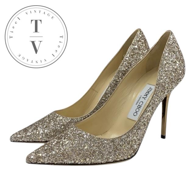 ジミーチュウ JIMMY CHOO ABEL パンプス 靴 シューズ グリッター ゴールド メタルヒール パーティーシューズ