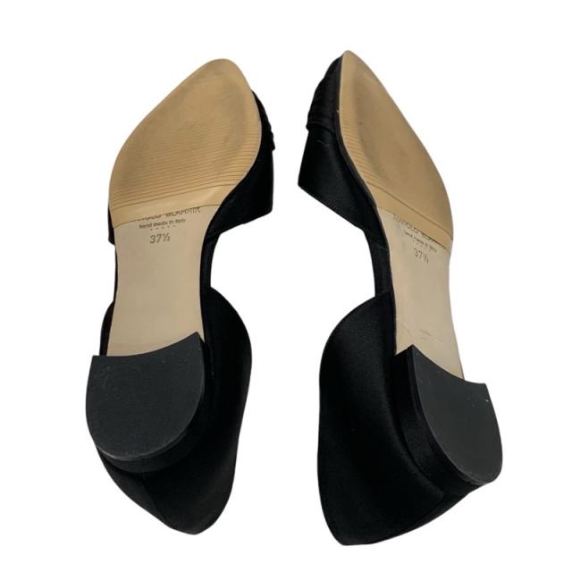 マノロブラニク MANOLO BLAHNIK フラットシューズ 靴 シューズ サテン ブラック 黒 フラットパンプス ビジュー スワロフスキー マノロブラニク MANOLO BLAHNIK フラットシューズ 靴 シューズ サテン