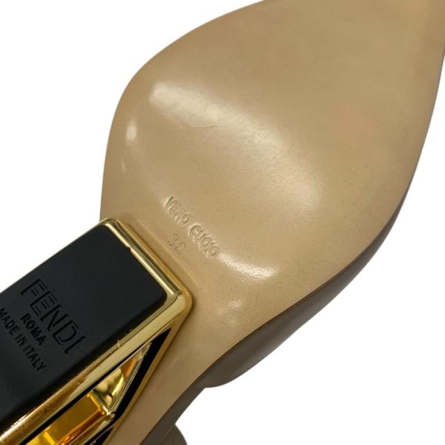 フェンディ ファースト レザー メタルヒール サンダル ブラウン系 フェンディ FENDI ファースト パンプス 靴 シューズ レザー