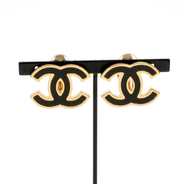 シャネル CHANEL ピアス イヤリング ゴールド ブラック ココマーク