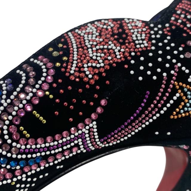 クリスチャンルブタン Christian Louboutin HOT CHICK STARLIGHT パンプス 靴 シューズ スエード ブラック マルチカラー 未使用 ラインストーン_8