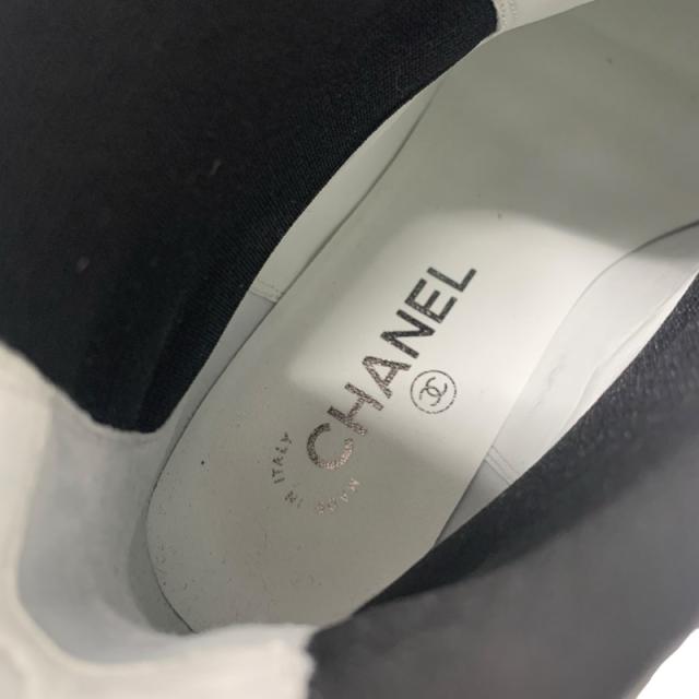シャネル CHANEL ブーツ ショートブーツ 靴 シューズ パテント ホワイト ブラック ココマーク サイドゴア_6