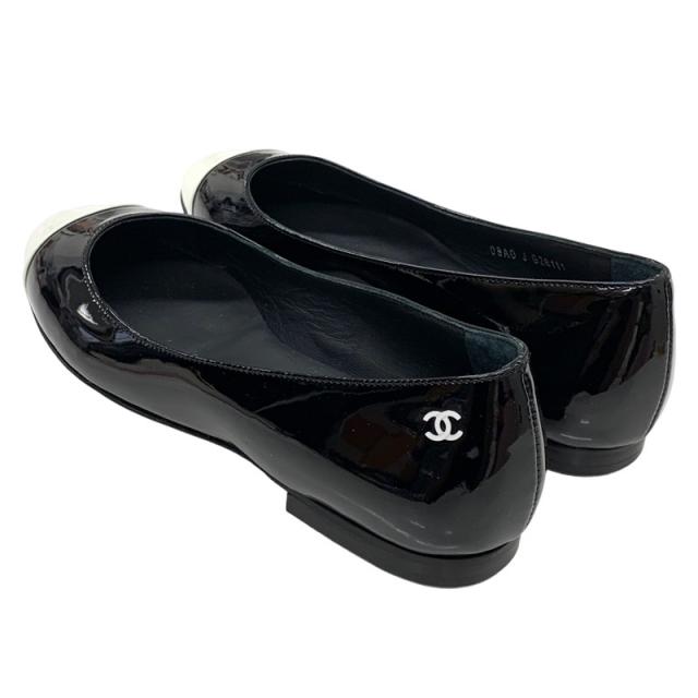 シャネル CHANEL フラットシューズ 靴 シューズ パテント ブラック