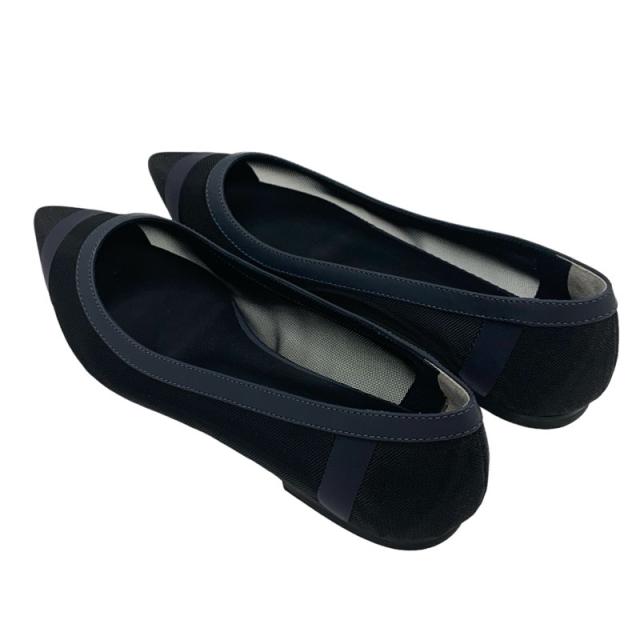 フェンディ FENDI パンプス 靴 シューズ メッシュ レザー ブラック ネイビー フラットシューズ フェンディ FENDI パンプス 靴 シューズ メッシュ レザー ブラック