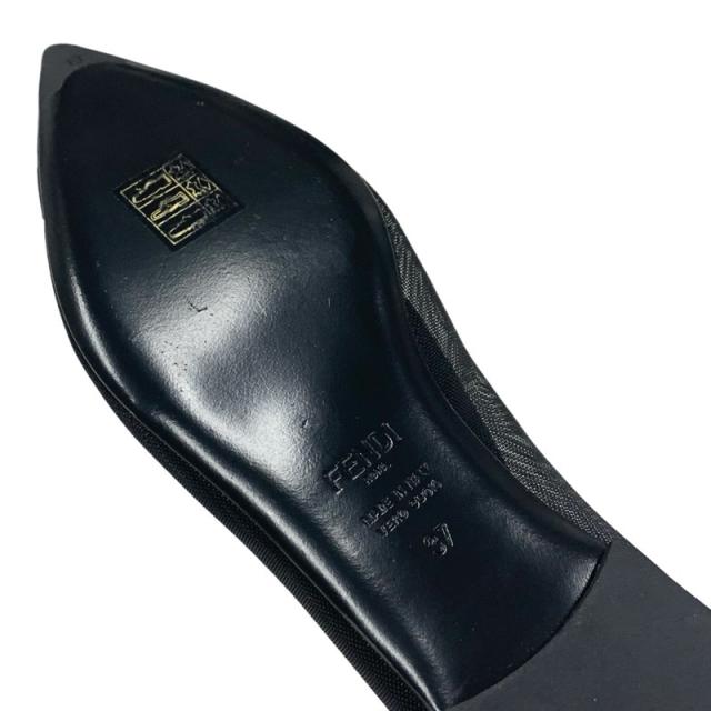 フェンディ FENDI パンプス 靴 シューズ メッシュ レザー ブラック