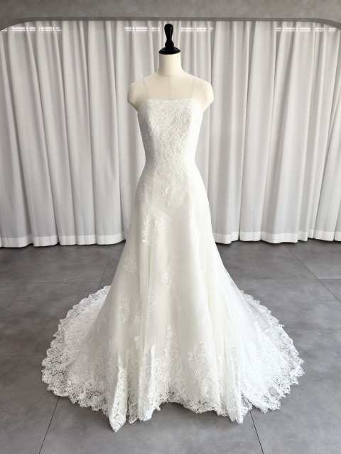 ワタベウエディング WATABE WEDDING FLEUR Aライン ウェディングドレス ホワイト 白 ファーストオーナー　レース