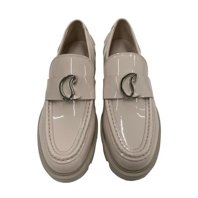 クリスチャンルブタン パテント CL金具 ローファー ライトピンク クリスチャンルブタン パテント CL金具 ローファー ライトピンク