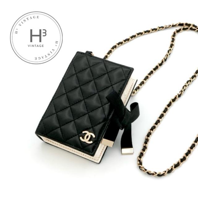 シャネル CHANEL カードケース カード入れ パスケース ブラック ホワイト ゴールド ココマーク ロゴ マトラッセ