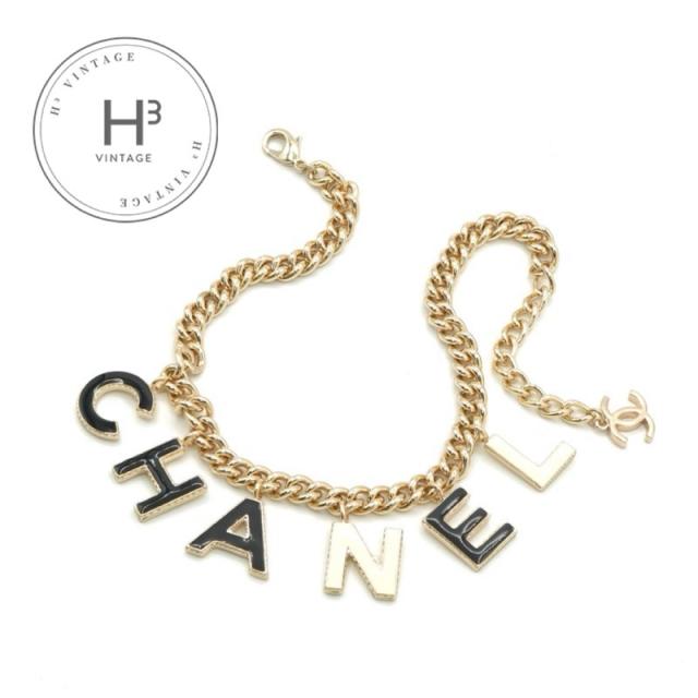 シャネル CHANEL ネックレス ペンダント チョーカー ゴールド ブラック ホワイト ロゴ ココマーク