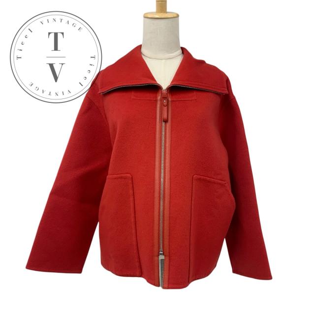 エルメス HERMES アウター カシミヤ レッド ショートコート