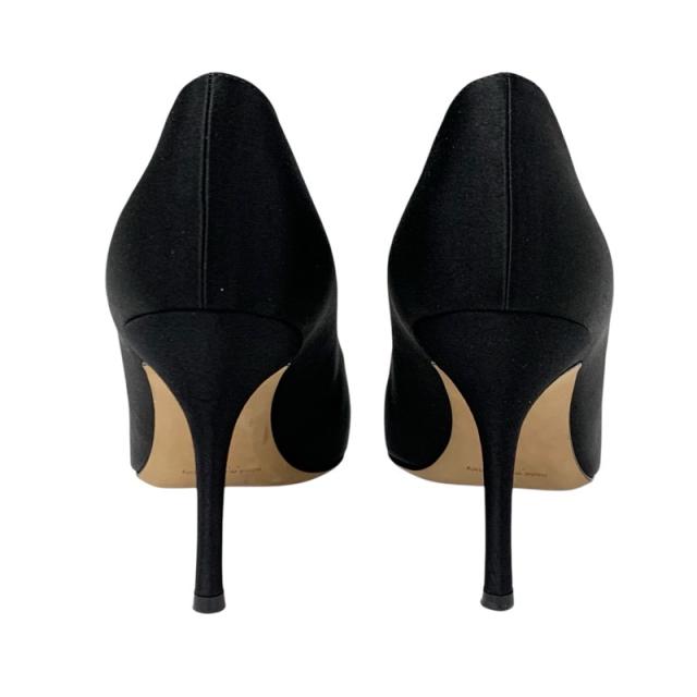 マノロブラニク MANOLO BLAHNIK オッカヴァ パンプス 靴 シューズ サテン ブラック 黒 ビジュー パーティーシューズ