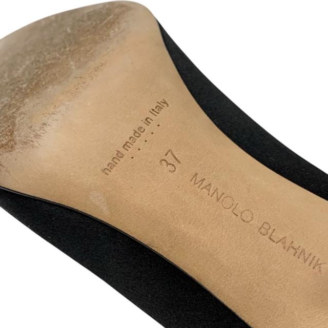 マノロブラニク MANOLO BLAHNIK オッカヴァ パンプス 靴 シューズ サテン ブラック 黒 ビジュー パーティーシューズ
