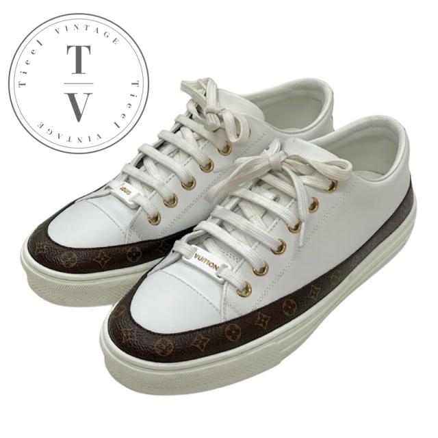 専用ページ　　　 Louis Vuitton ホワイトスニーカー モノグラム ルイ・ヴィトン「ミニ・モノグラム」柄のメンズ白レザー