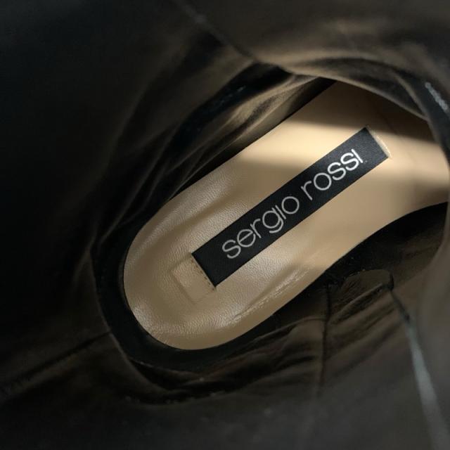 セルジオロッシ sergio rossi BIKER PRINCE ブーツ ショートブーツ 靴 シューズ レザー ブラック 黒 シルバー メタルバックル_6
