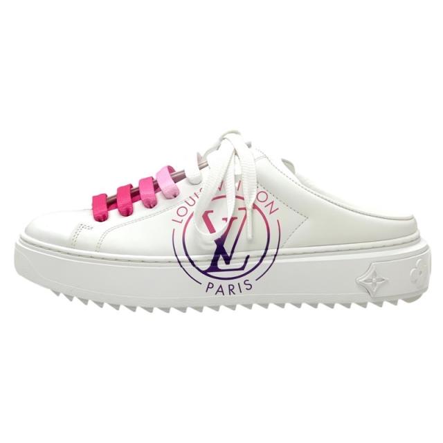 ルイヴィトン LOUIS VUITTON タイムアウトライン モノグラム スニーカー 靴 シューズ レザー ホワイト ピンク フラットシューズ_2