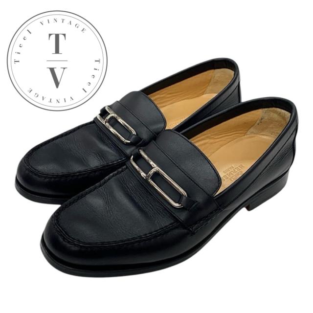 エルメス モカシンシューズ メンズ 靴 40.525.5cm ファッション エルメス モカシンシューズ メンズ 靴