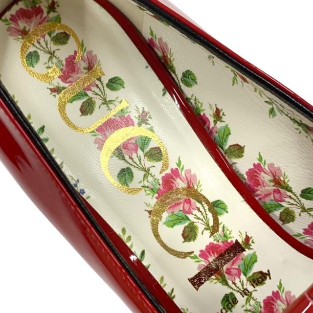 グッチ ダブルG パテント フリンジ パンプス レッド グッチ GUCCI ダブルG パンプス 靴 シューズ パテント レッド GG