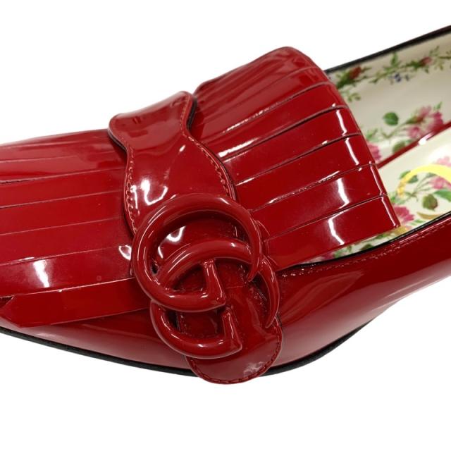 グッチ ダブルG パテント フリンジ パンプス レッド グッチ GUCCI ダブルG パンプス 靴 シューズ パテント レッド GG