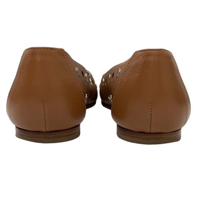 HERMES エルメス セリエ レザー フラットシューズ 35