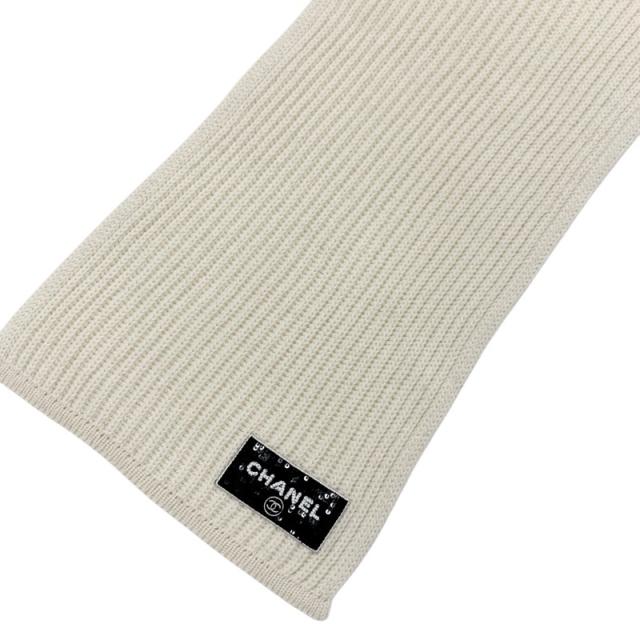 シャネル CHANEL マフラー カシミヤ ホワイト ブラック ココ