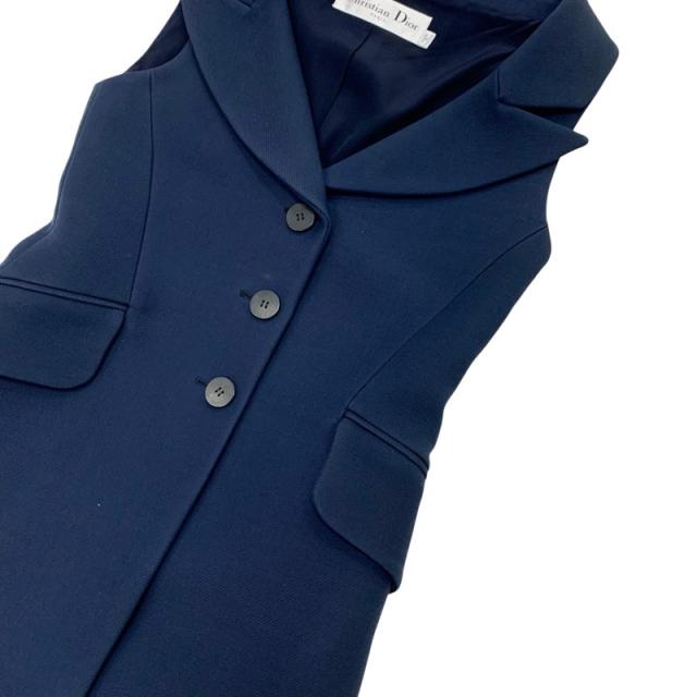 クリスチャンディオール CHRISTIAN DIOR トップス ネイビー ロングベスト ジレ_4