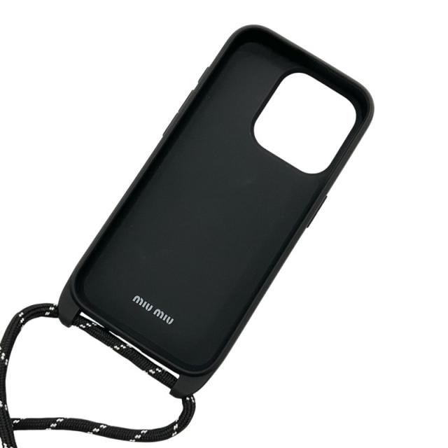 ミュウミュウ MIUMIU 携帯・スマホアクセサリー ブラック ホワイト