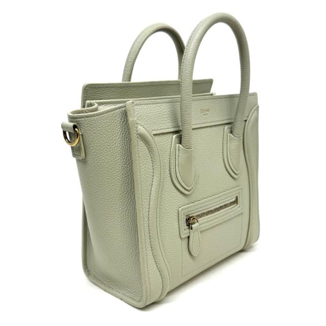 CELINEセリーヌ ナノラゲージ グレー ショルダーバッグ　確実正規品 CÉLINE セリーヌ ラゲージナノ スリ ショルダーバッグ